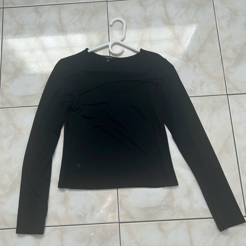 Black Cut Out Long Sleeve